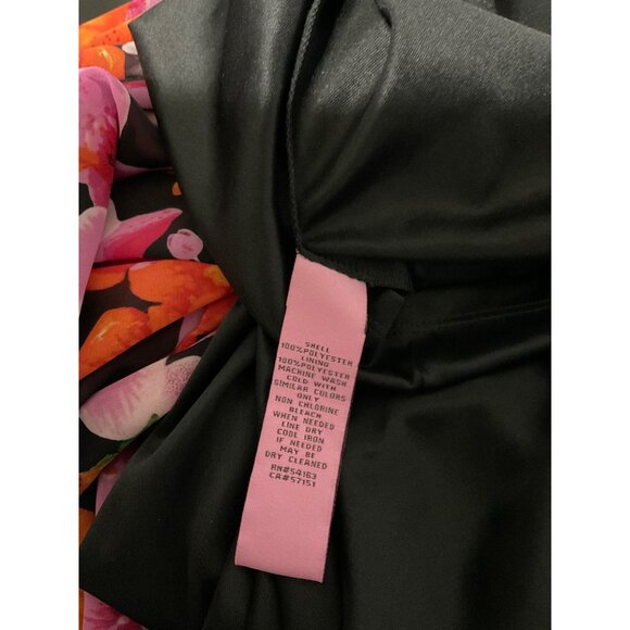 ELIZA J. Pleated Seeveless Floral Belted Maxi Dress Pink/Orange size 8 - Picture 4 of 9